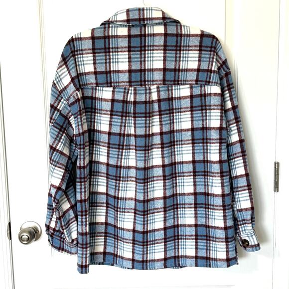 Flannel Plaid Shacket Jacket Wms Medium Cabincore Outdoors Cozycore Forever 21 - Picture 2 of 10